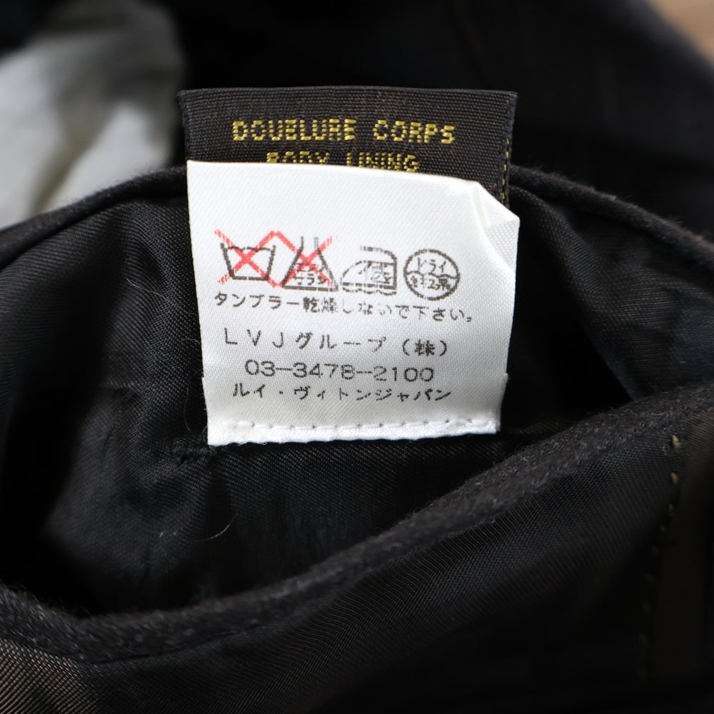 LOUIS VUITTON(ルイヴィトン) セットアップスーツ ストライプ総柄 ウール 3B テーラードジャケット ノータック スラックスパンツ ブラウン V8209/SJ7