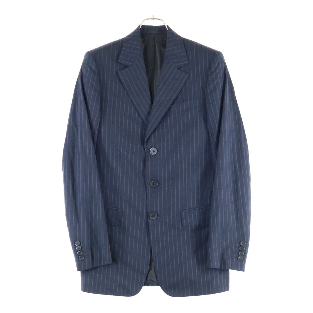LOUIS VUITTON(ルイヴィトン) セットアップスーツ ストライプ総柄 ウール 3B テーラードジャケット 1タック スラックスパンツ ネイビー V8201/SZ7