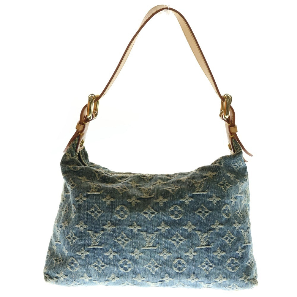 LOUIS VUITTON(ルイヴィトン) モノグラムデニム バギーPM レザーワンショルダーバッグ ハンドバッグ ブルー M95049