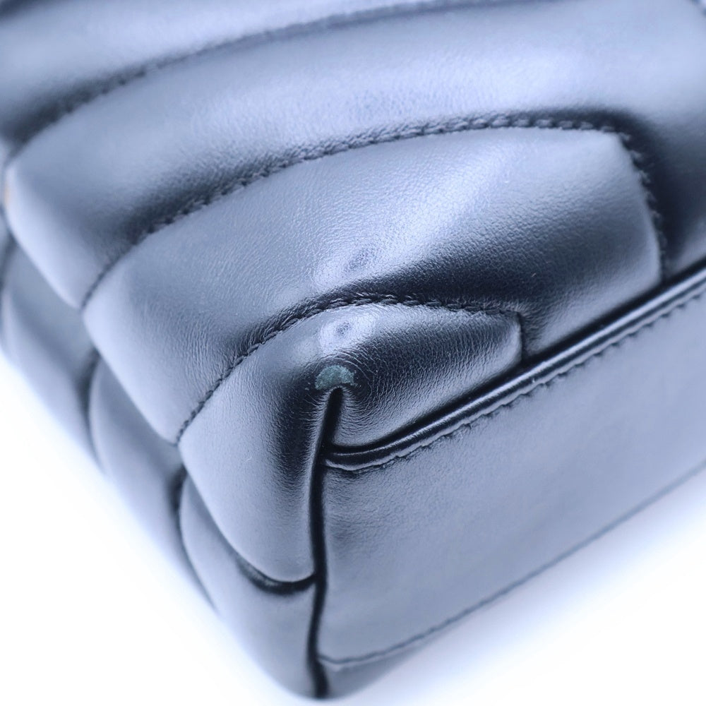 YVES SAINT LAURENT(イヴサンローラン) YSLロゴ ルル レザートイバッグ ショルダーバッグ ブラック レザー ゴールド金具 467072