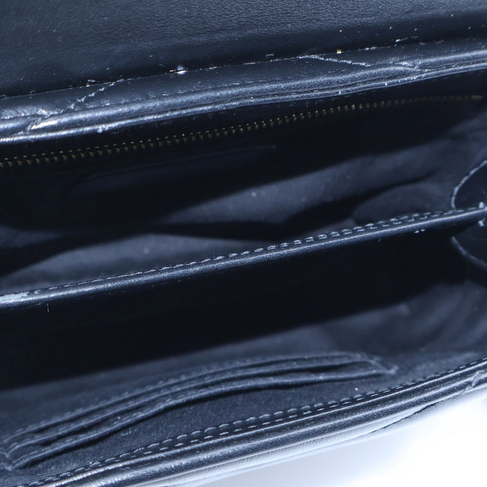 YVES SAINT LAURENT(イヴサンローラン) YSLロゴ ルル レザートイバッグ ショルダーバッグ ブラック レザー ゴールド金具 467072