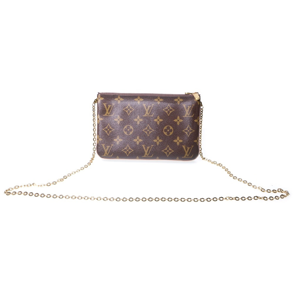 LOUIS VUITTON(ルイヴィトン) モノグラムヴィヴィエンヌ ポシェットドゥールジップ ショルダーバッグ ミニバッグ ブラウン ゴールド金具 レザー×PVC M69744