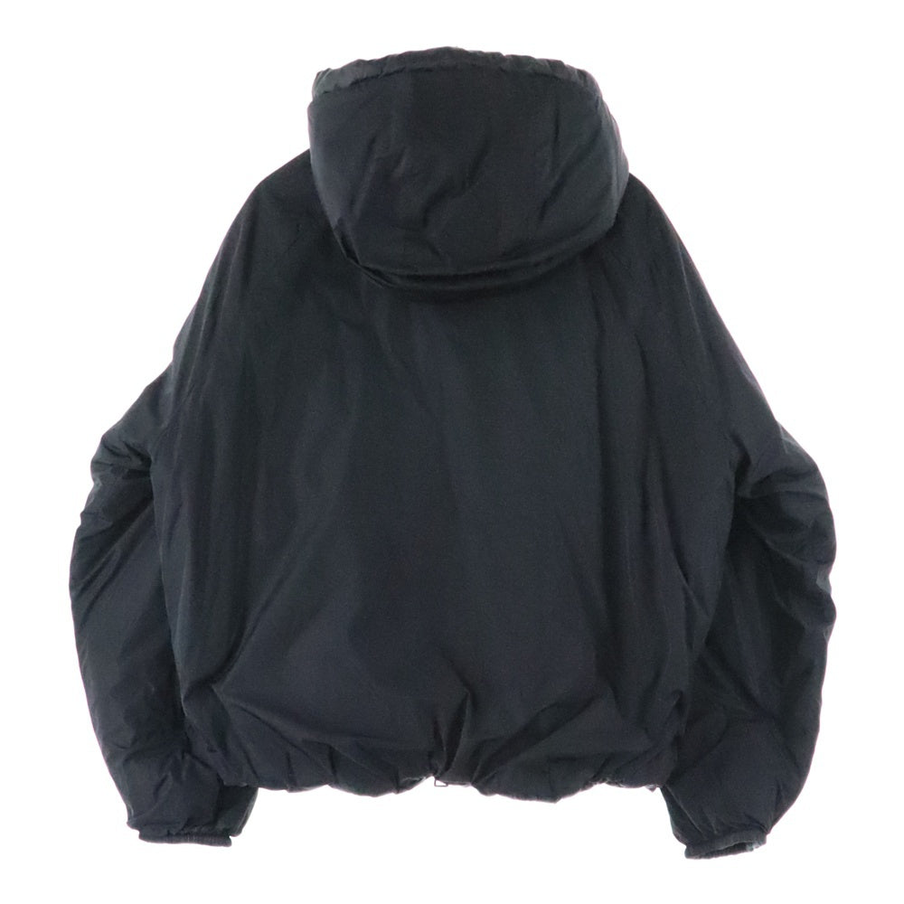 LOUIS VUITTON(ルイヴィトン) 19AW モノグラム キルティング リバーシブル ナイロン フーデッド ジップアップ パファー 中綿ジャケット ブラック HIB47WRSB A225