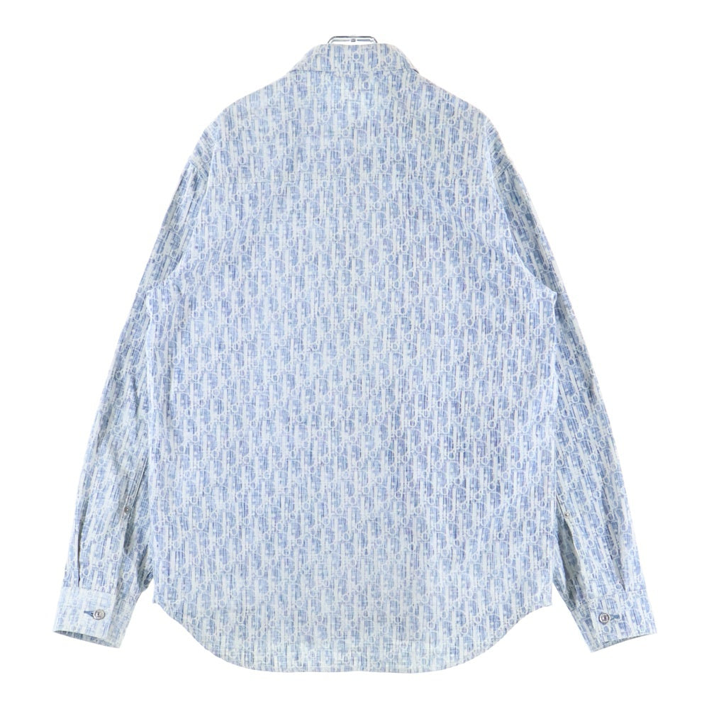 DIOR(ディオール) 20AW オブリーク 総柄 コットン 長袖 オーバーシャツ ブルー 013D585Y989
