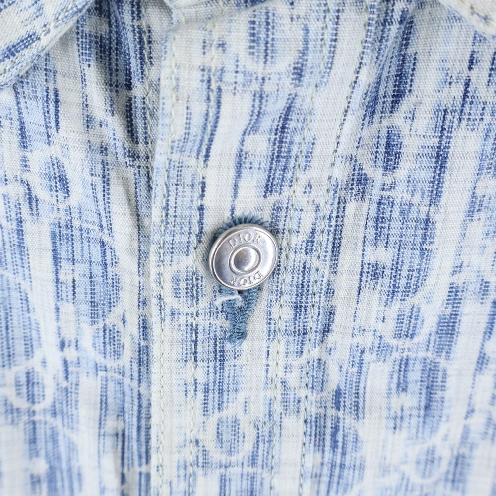 DIOR(ディオール) 20AW オブリーク 総柄 コットン 長袖 オーバーシャツ ブルー 013D585Y989