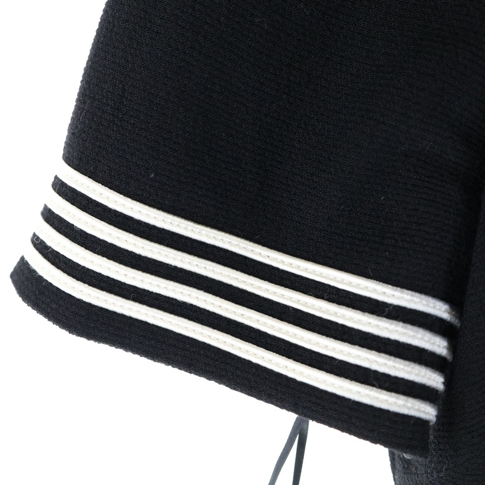 GUCCI(グッチ) Gロゴ シェルバックル ベルト ウール 半袖 ミニ ワンピース ブラック レディース 643352