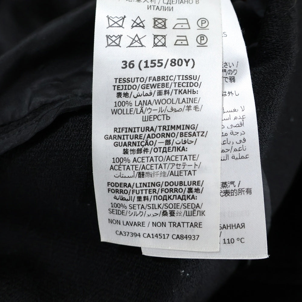 GUCCI(グッチ) Gロゴ シェルバックル ベルト ウール 半袖 ミニ ワンピース ブラック レディース 643352