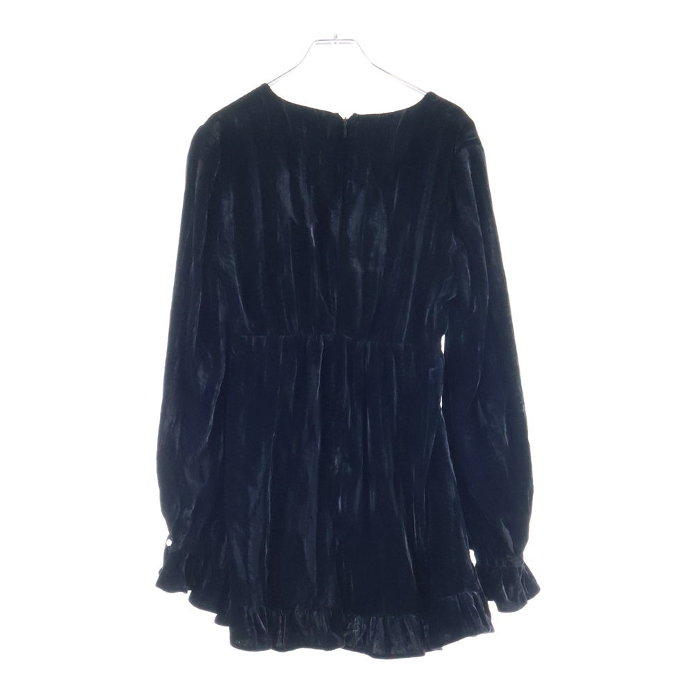 Saint Laurent 黒ベルベット ワンピース SAINT LAURENT PARIS(サンローランパリ) Vネック ベロア ベルベット