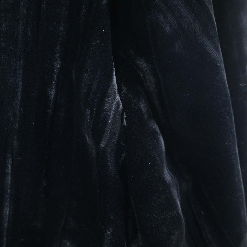 SAINT LAURENT PARIS(サンローランパリ) Vネック ベロア ベルベット ギャザー 長袖 ミニワンピース ドレス ブラック レディース 682087