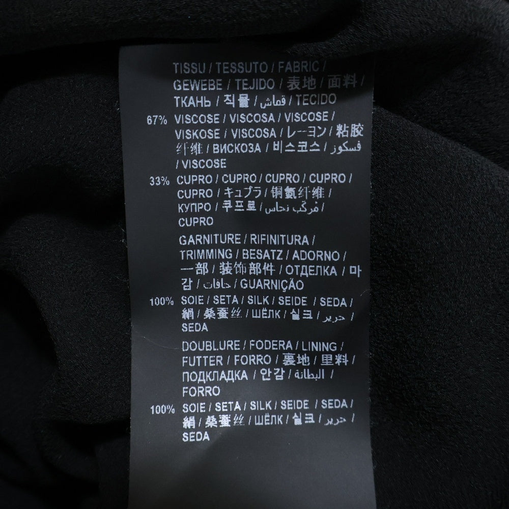 SAINT LAURENT PARIS(サンローランパリ) Vネック ベロア ベルベット ギャザー 長袖 ミニワンピース ドレス ブラック レディース 682087