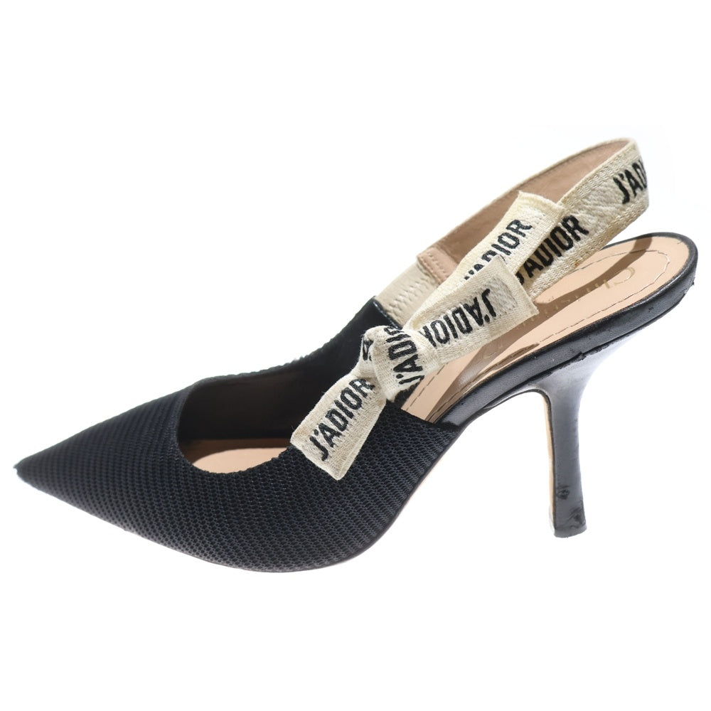 DIOR(ディオール) J'ADIOR ジャディオール ロゴ スリングバック ストラップ ヒール パンプス シューズ ブラック レディース