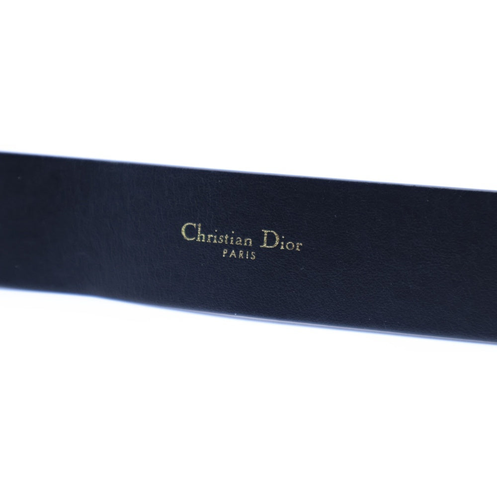 DIOR(ディオール) CDロゴ バックル レザー ベルト ブラック/ゴールド 23-MA-1211