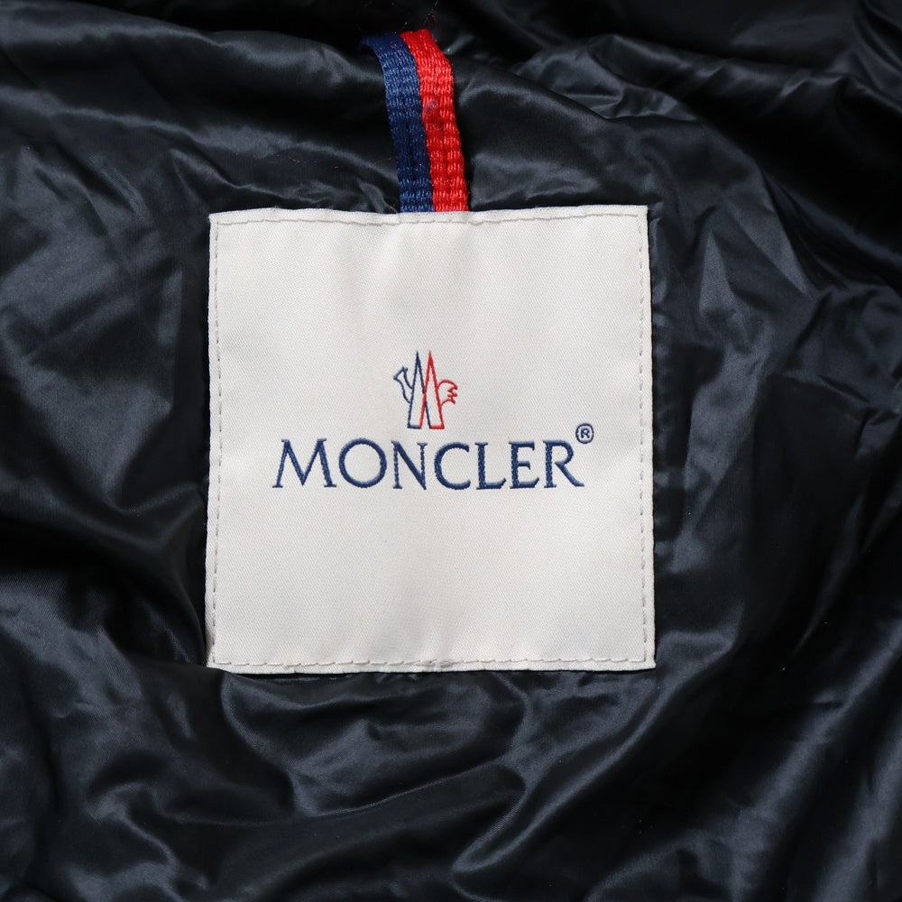 MONCLER(モンクレール) HERMINE エルミンヌ ワッペンロゴ フーデッド ジップアップ ダウン ロング ジャケット コート ブラック レディース H20931C51100 53048