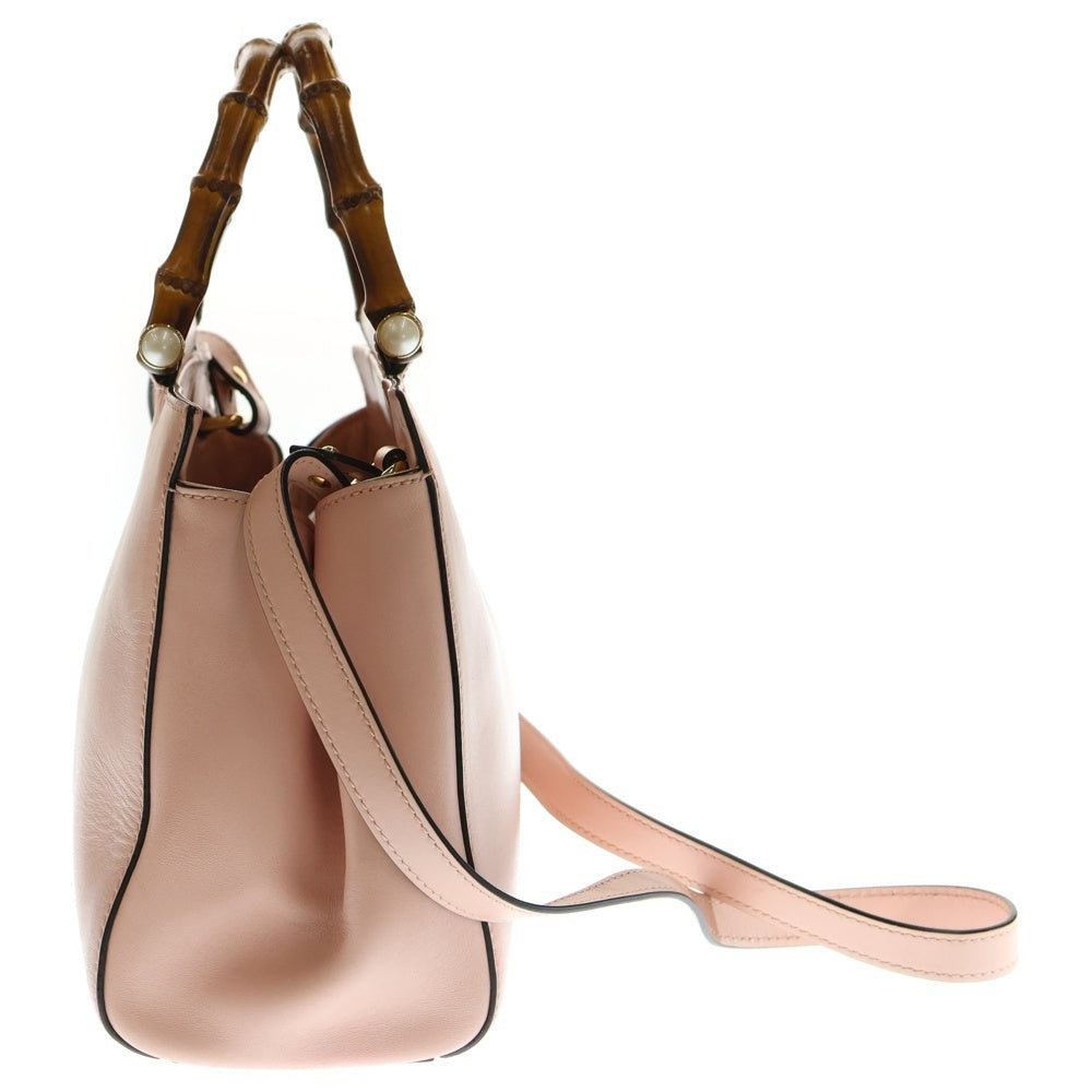 GUCCI(グッチ) バンブー ニムフェア 2way ハンドバッグ ショルダーバッグ ピンク レザー 453767
