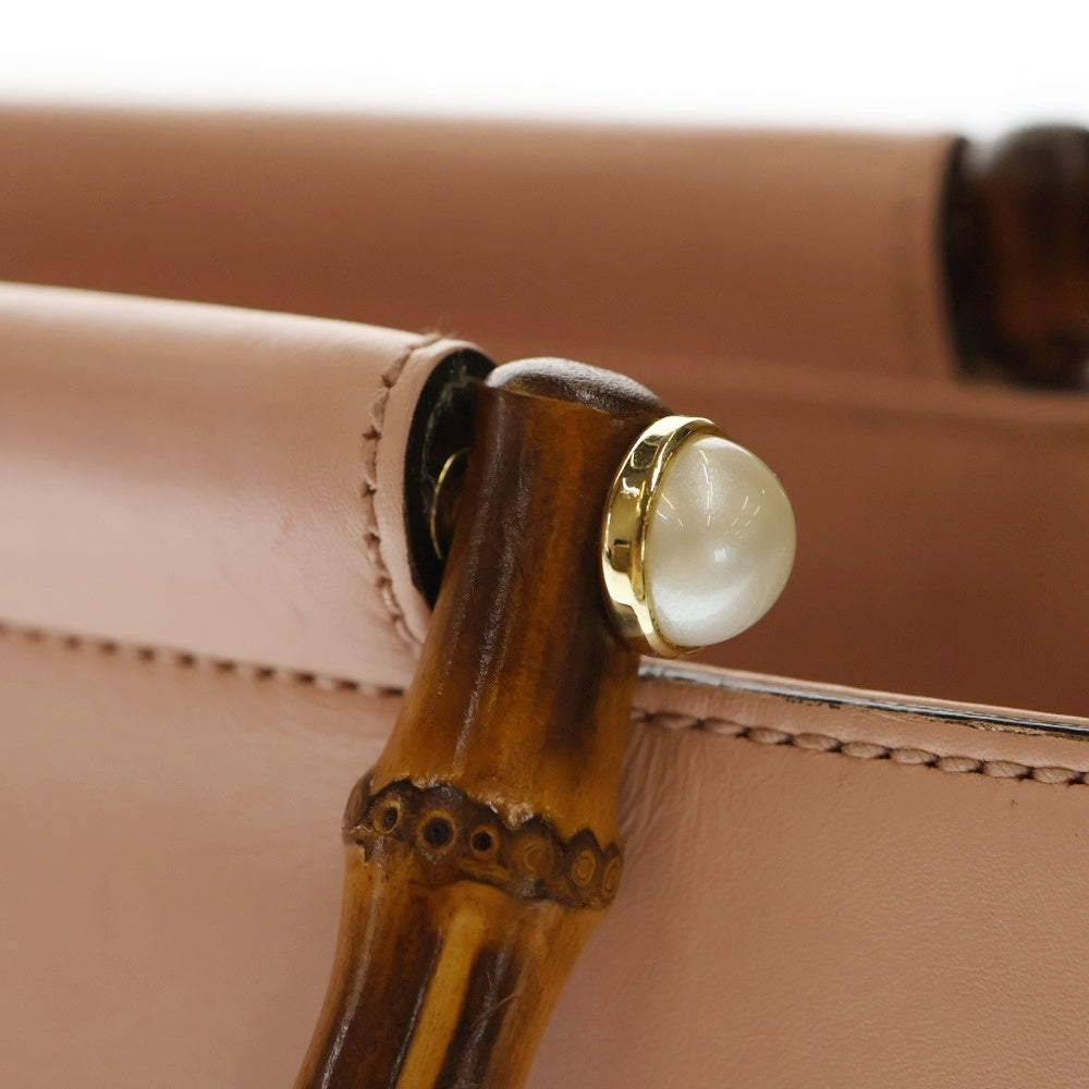 GUCCI(グッチ) バンブー ニムフェア 2way ハンドバッグ ショルダーバッグ ピンク レザー 453767