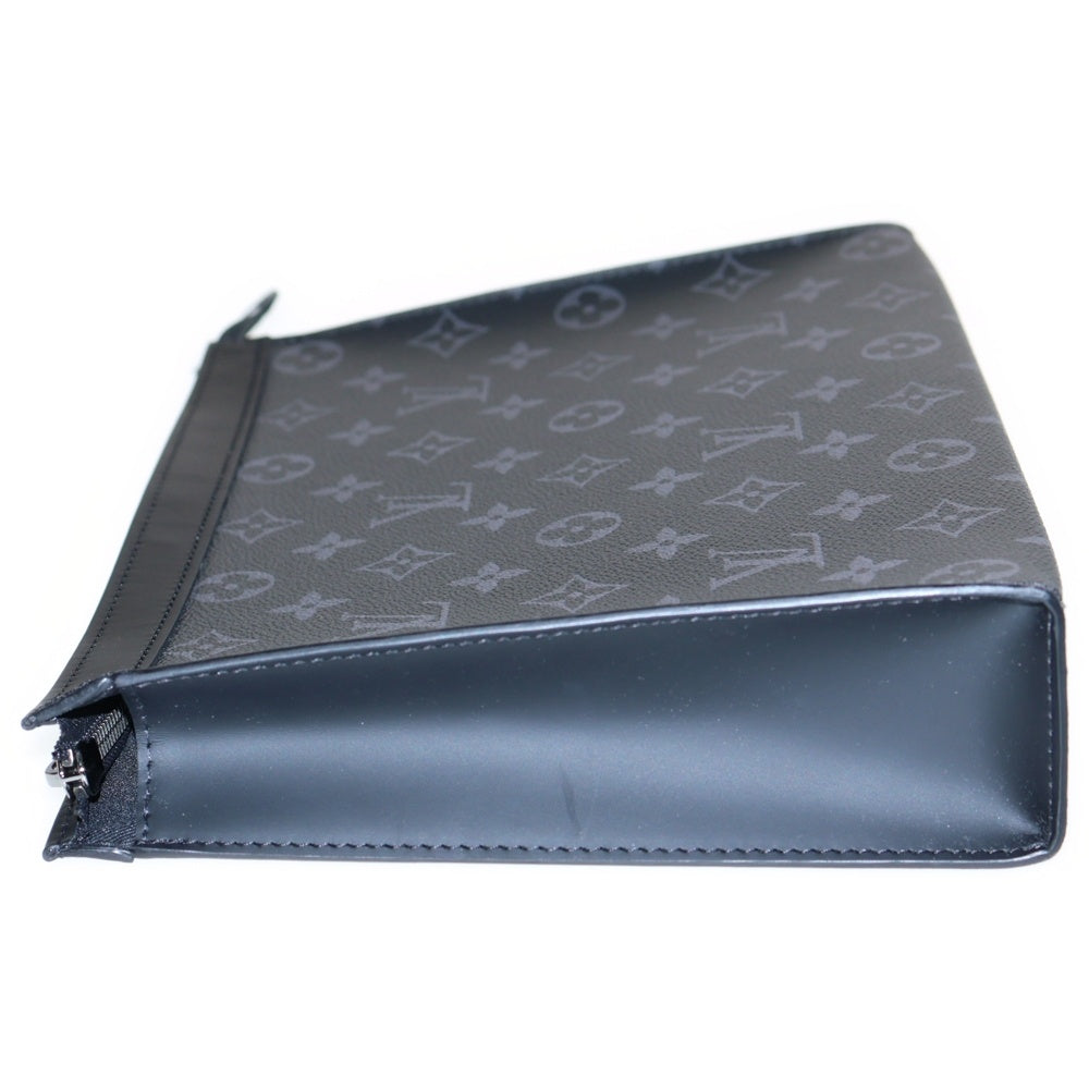 LOUIS VUITTON(ルイヴィトン) ポシェット ヴォワヤージュ モノグラム エクリプス PVC レザー クラッチ セカンドバッグ シルバー金具 ブラック M61692