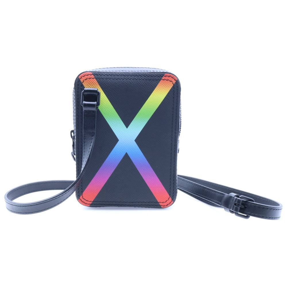 LOUIS VUITTON(ルイヴィトン) ダヌーブ メッセンジャー タイガ レインボー レザー チェーン ショルダーバッグ ポーチ ブラック M30332