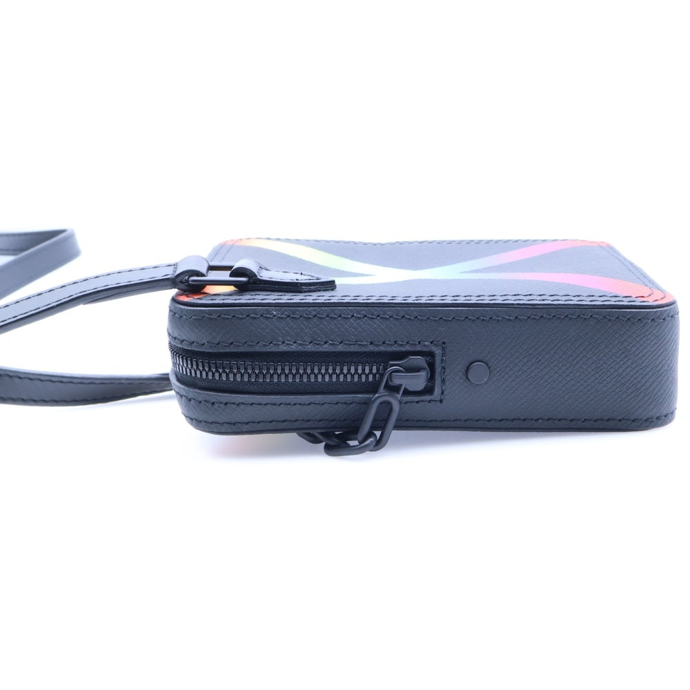 LOUIS VUITTON(ルイヴィトン) ダヌーブ メッセンジャー タイガ レインボー レザー チェーン ショルダーバッグ ポーチ ブラック M30332