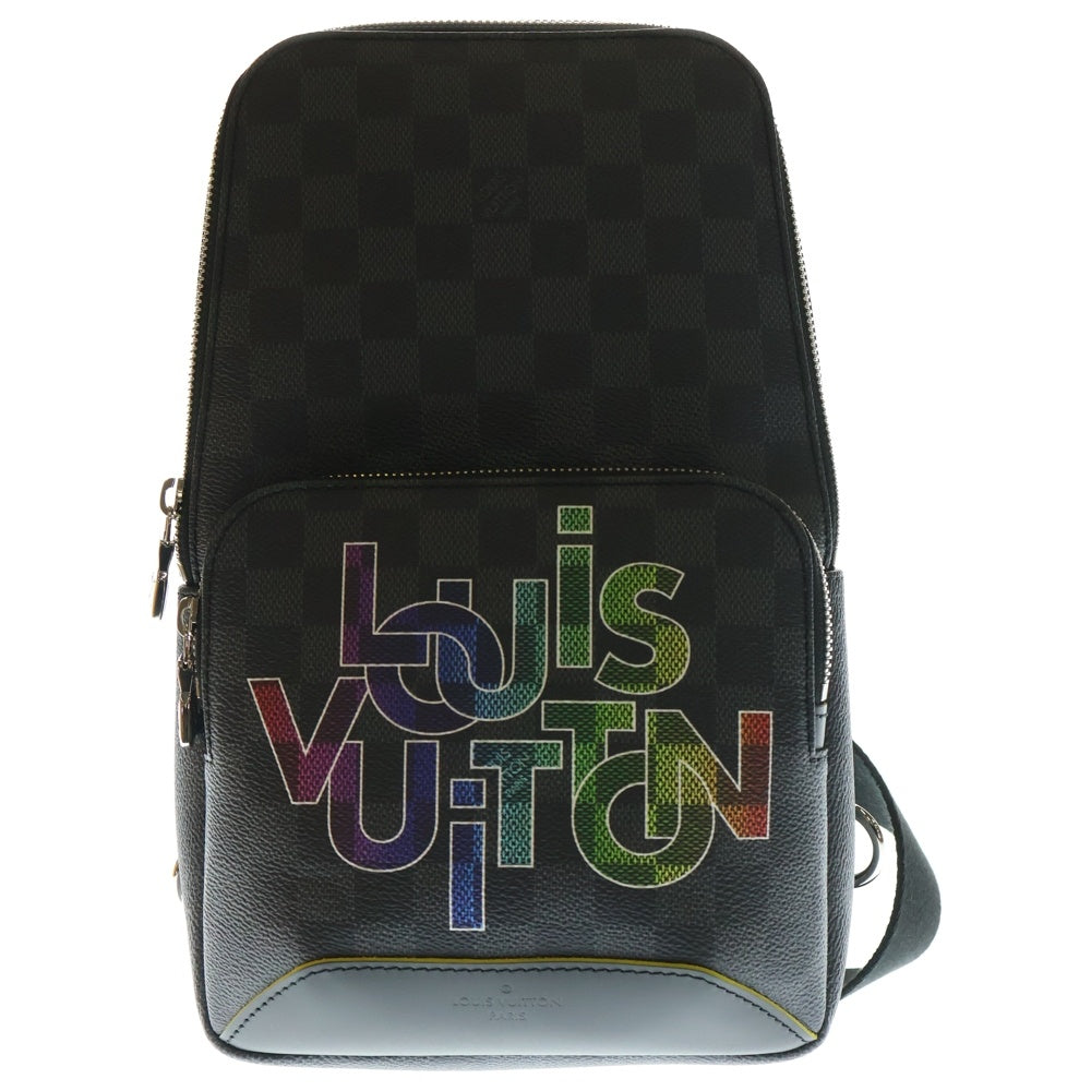 LOUIS VUITTON(ルイヴィトン) ダミエグラフィット アヴェニュースリングバッグ レザーショルダーバッグ ブラック/マルチカラー N40273