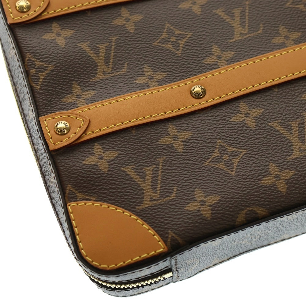 LOUIS VUITTON(ルイヴィトン) モノグラムシャドウ フラット メッセンジャーバッグ レザーチェーンショルダーバッグ ブラック M44635