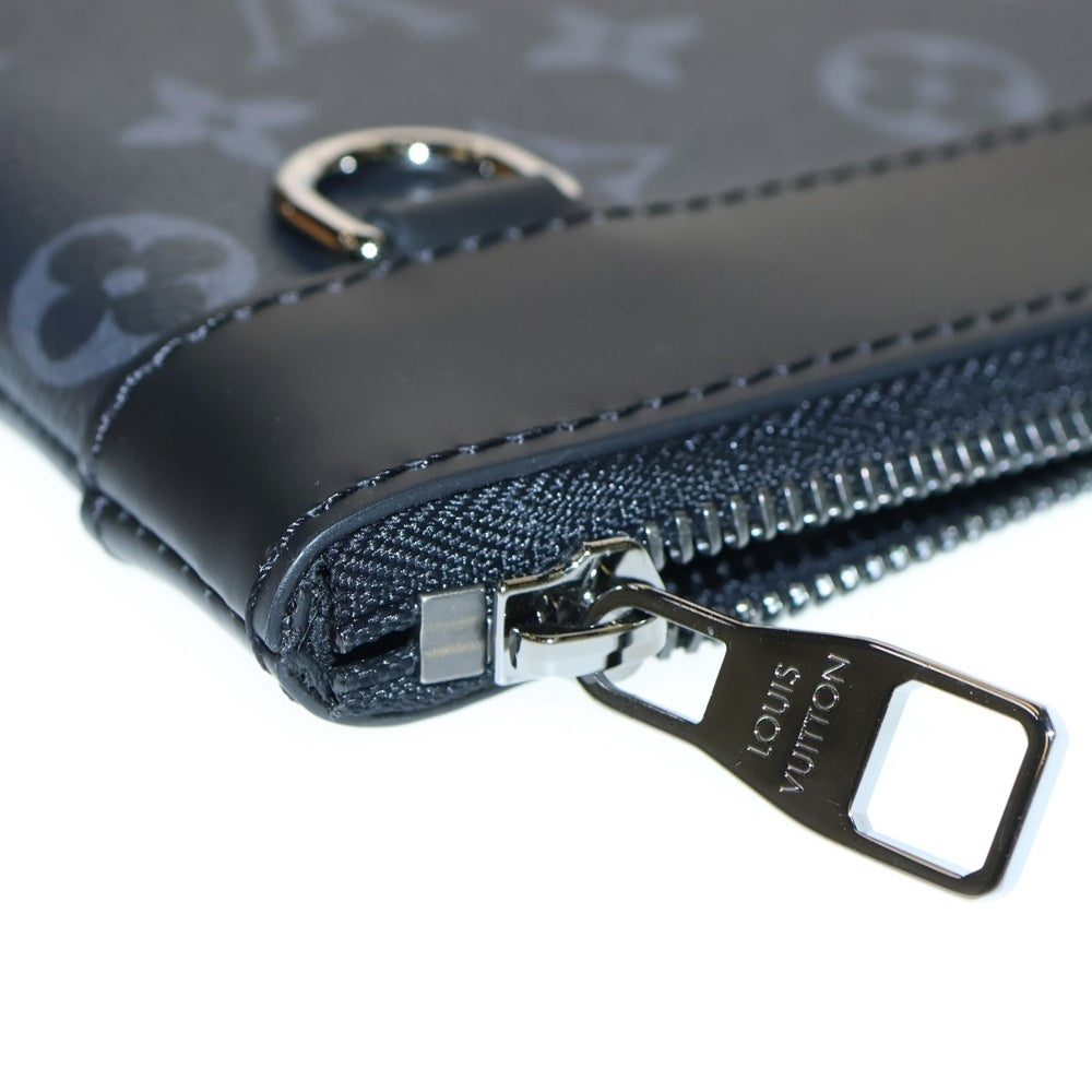 LOUIS VUITTON(ルイヴィトン) ポシェット ディスカバリー モノグラム エクリプス PVC レザー クラッチ セカンドバッグ シルバー金具 ブラック M62291