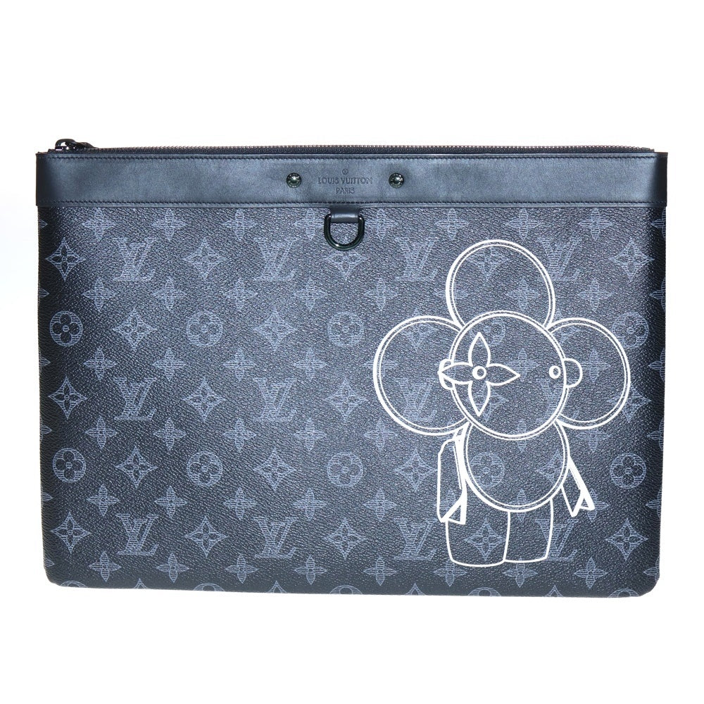 LOUIS VUITTON(ルイヴィトン) モノグラムエクリプスヴィヴィエンヌ ポシェットアポロ セカンドバッグ クラッチバッグ ブラック シルバー金具 PVC M62904