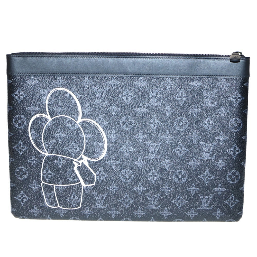 LOUIS VUITTON(ルイヴィトン) モノグラムエクリプスヴィヴィエンヌ ポシェットアポロ セカンドバッグ クラッチバッグ ブラック シルバー金具 PVC M62904