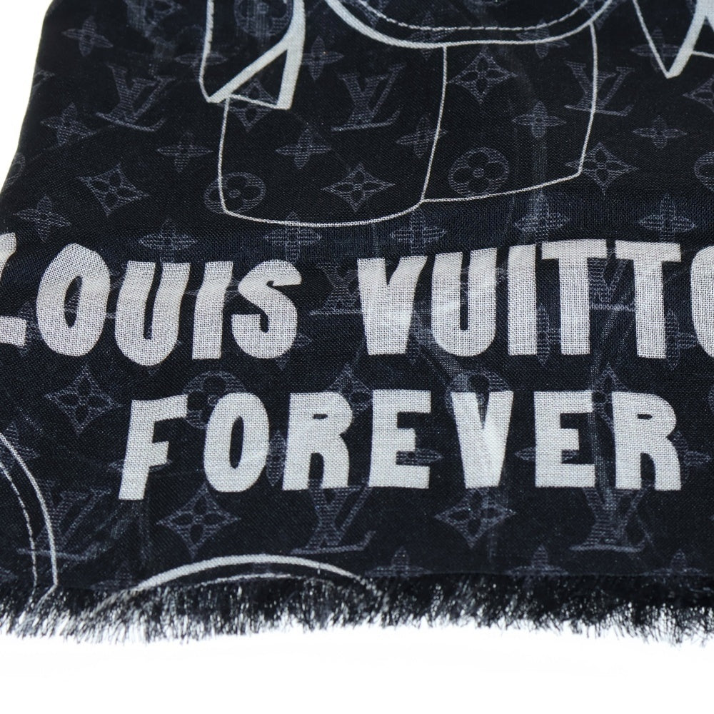 LOUIS VUITTON(ルイヴィトン) エトール モノグラム ヴィヴィエンヌ 総柄 カシミヤ シルク ストール スカーフ ブラック FF0138