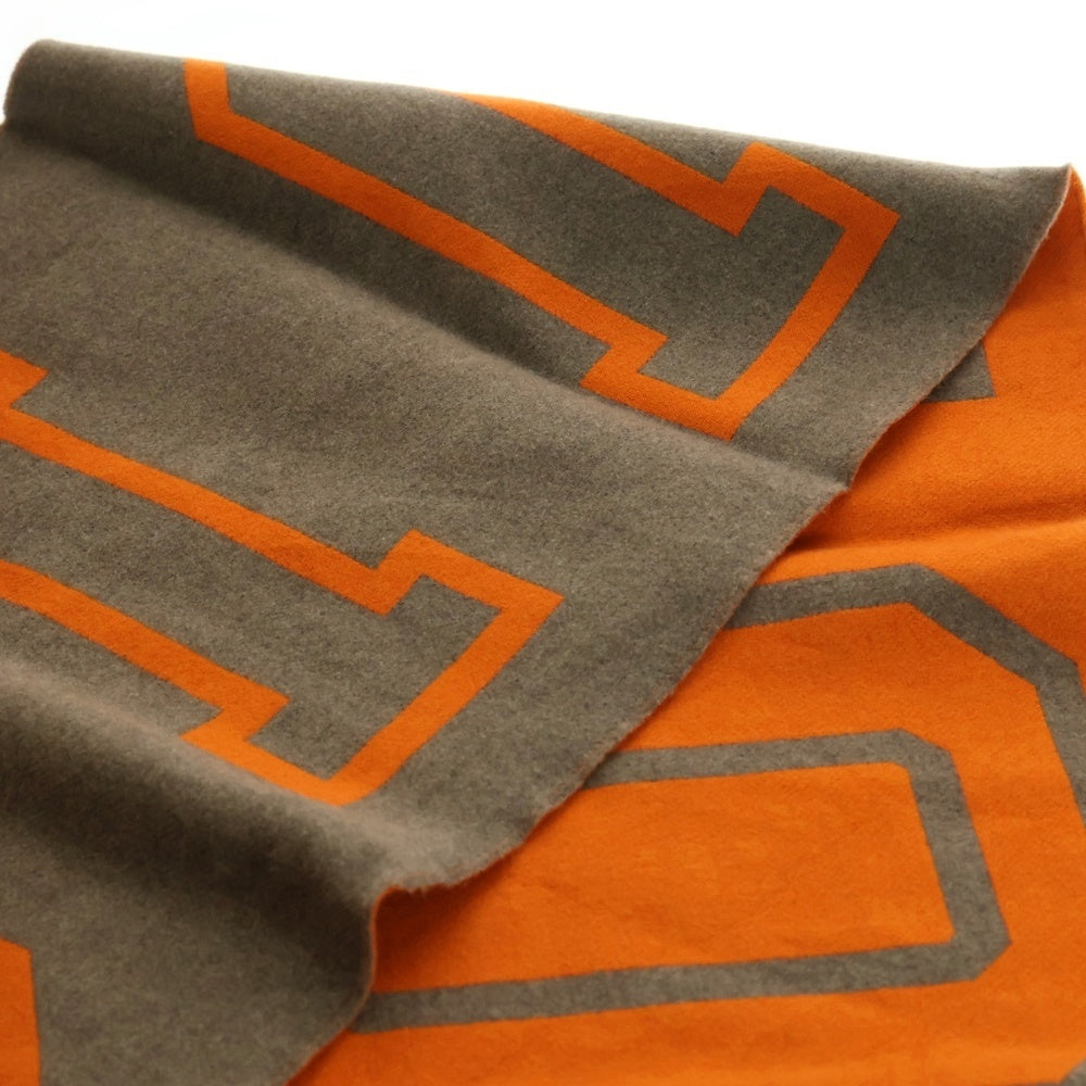 LOUIS VUITTON(ルイヴィトン) エシャルプ シティフリオ フリンジ マフラー ストール グレー×オレンジ MP2153