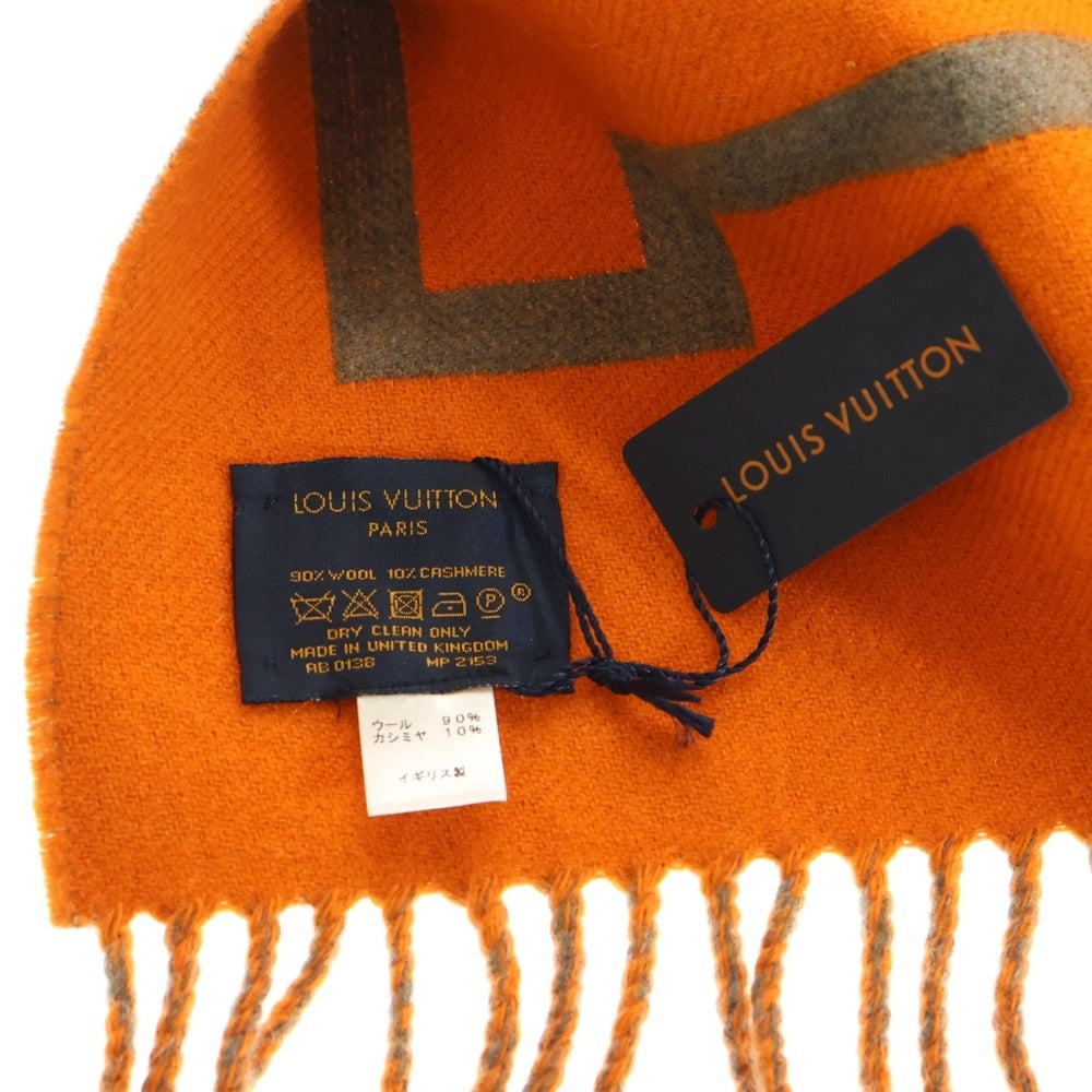 LOUIS VUITTON(ルイヴィトン) エシャルプ シティフリオ フリンジ マフラー ストール グレー×オレンジ MP2153