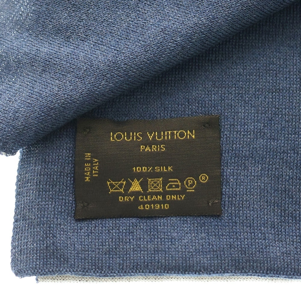 LOUIS VUITTON(ルイヴィトン) ロゴマフラー ストール グレー×ブルー