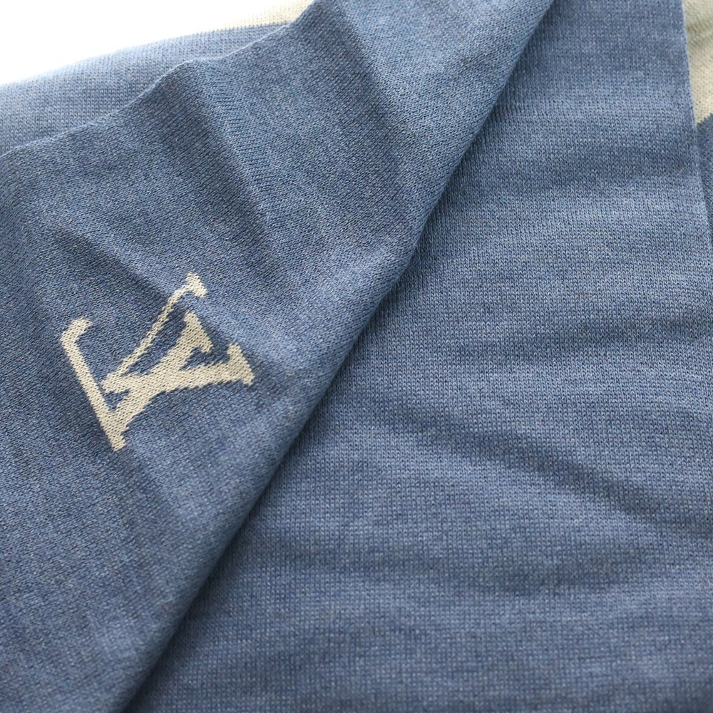 LOUIS VUITTON(ルイヴィトン) ロゴマフラー ストール グレー×ブルー