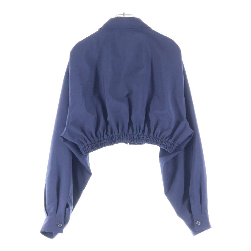 miumiu(ミュウミュウ) ロゴ刺繍 クロップドジップジャケット ブルゾン ネイビー ML852