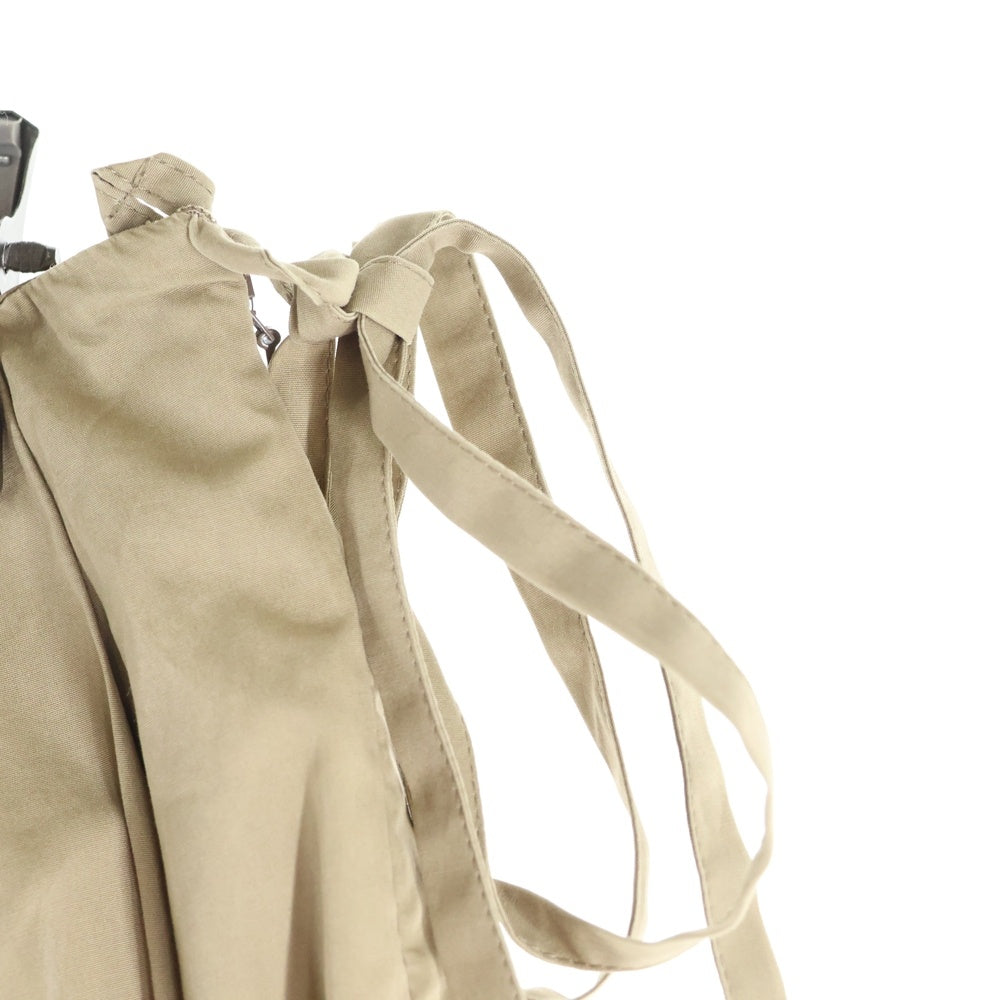 miumiu(ミュウミュウ) サイドファスナー ロゴ刺繍プリーツスカート ベージュ