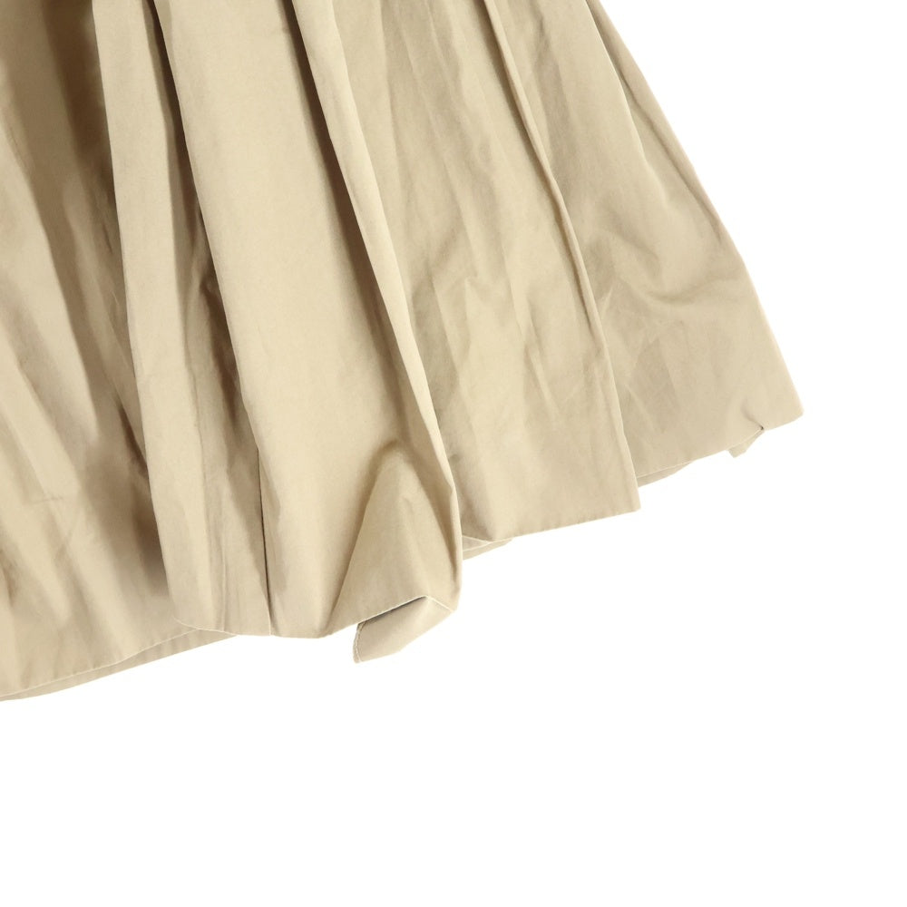 miumiu(ミュウミュウ) サイドファスナー ロゴ刺繍プリーツスカート ベージュ