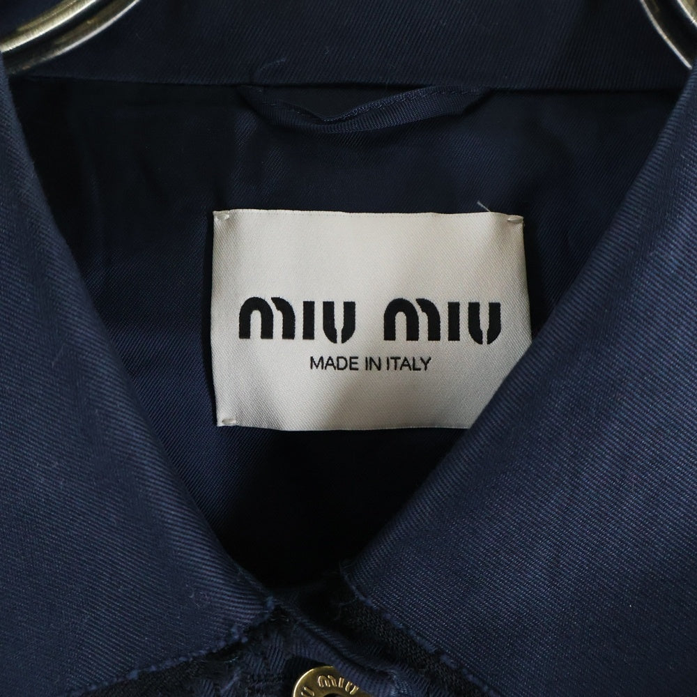 miumiu(ミュウミュウ) ロゴ刺繍 金ボタン ジャケット ML1063 ネイビー
