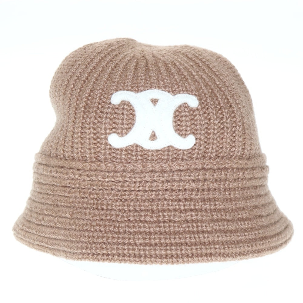 CELINE(セリーヌ) トリオンフ クロシェ ワッペンロゴ カシミヤニット バケットハット ベージュ 2A80T384D