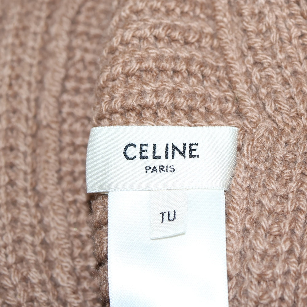 CELINE(セリーヌ) トリオンフ クロシェ ワッペンロゴ カシミヤニット バケットハット ベージュ 2A80T384D
