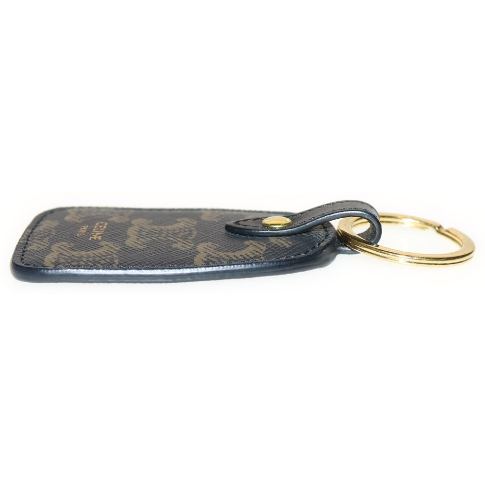 CELINE(セリーヌ) トリオンフ キーホルダー バッグチャーム キーリング ブラウン PVC ゴールド金具