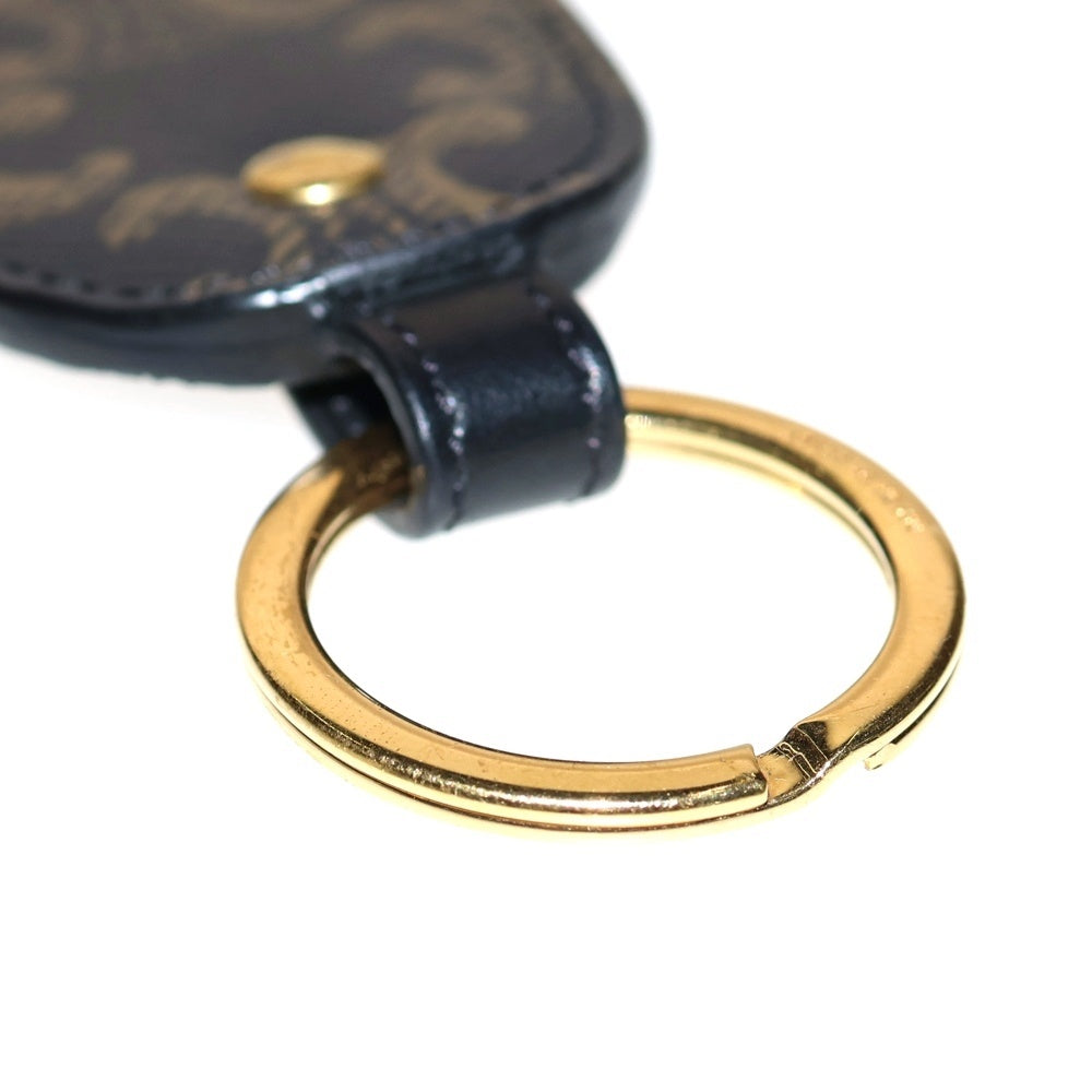 CELINE(セリーヌ) トリオンフ キーホルダー バッグチャーム キーリング ブラウン PVC ゴールド金具