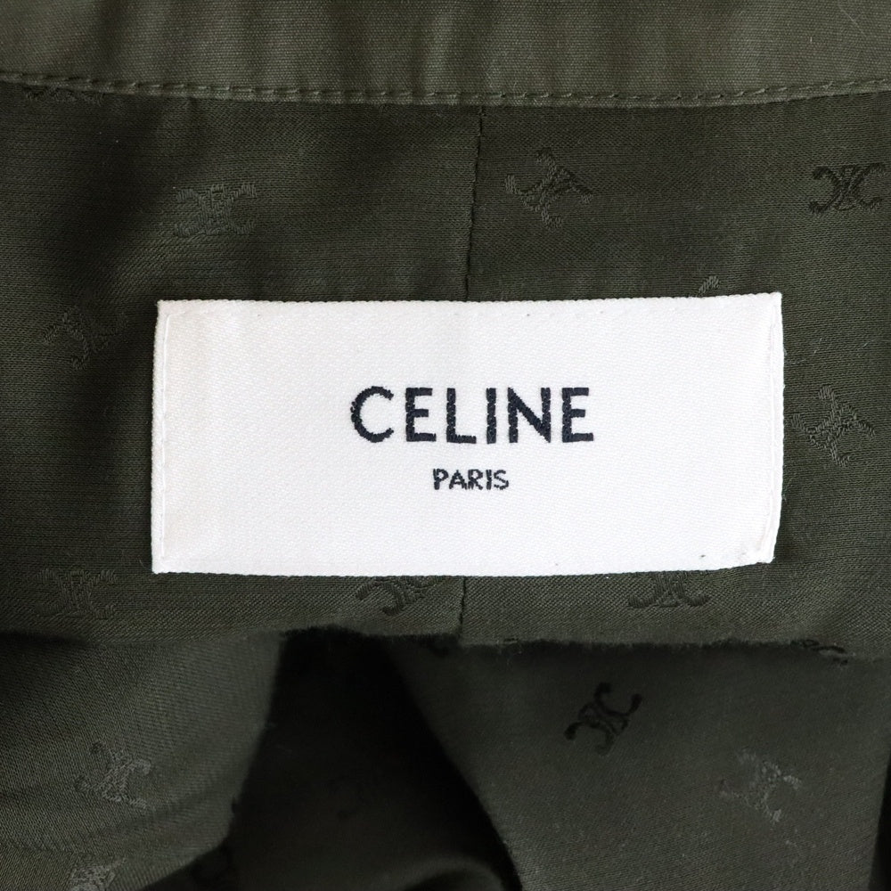 CELINE(セリーヌ) 20SS 裏地トリオンフ総柄 コットン トレンチ ロング コート カーキ 2M015085I
