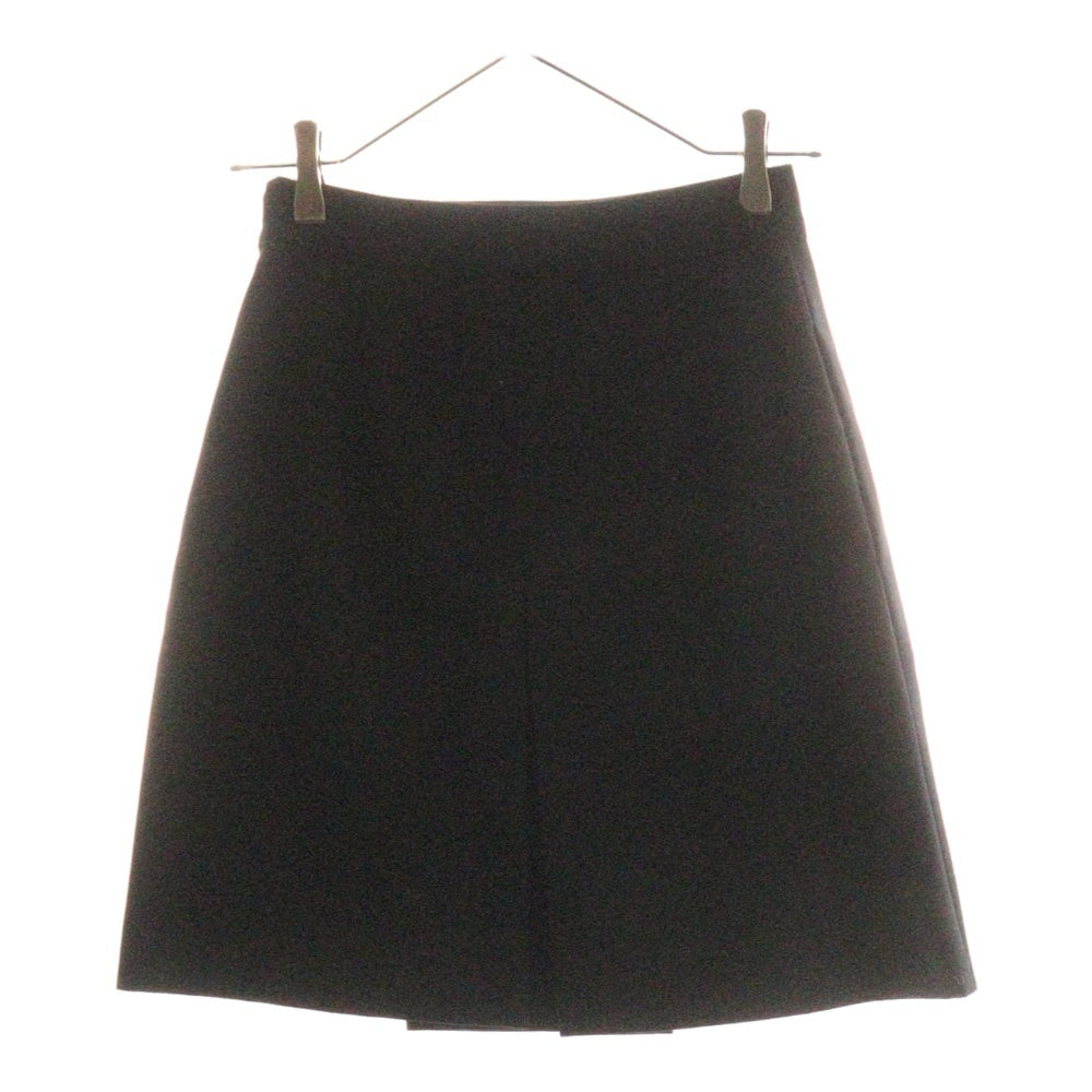 CELINE(セリーヌ) エディ期 チェーン 馬車チャーム ウール タック プリーツ ミニスカート ゴールド金具 ブラック レディース 2J231445K