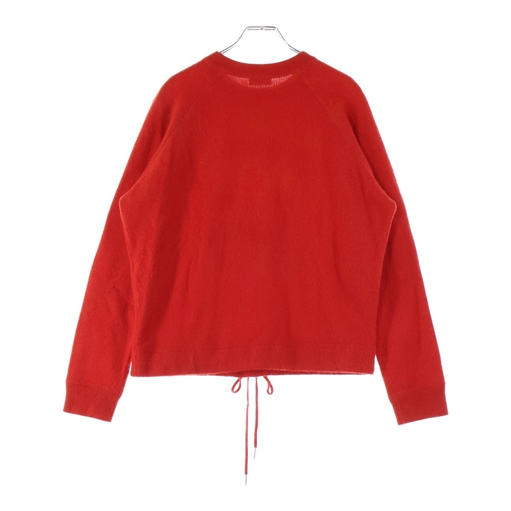 CELINE(セリーヌ) エディ期 ロゴ ナンバリング ボア 刺繍 カシミヤ混 ウール クルーネック プルオーバー ニット セーター レッド 2A69P402P