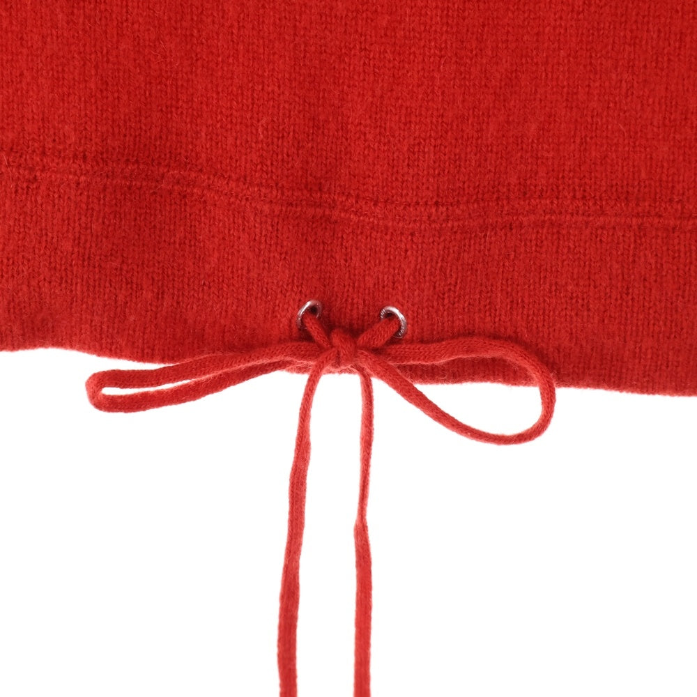 CELINE(セリーヌ) エディ期 ロゴ ナンバリング ボア 刺繍 カシミヤ混 ウール クルーネック プルオーバー ニット セーター レッド 2A69P402P