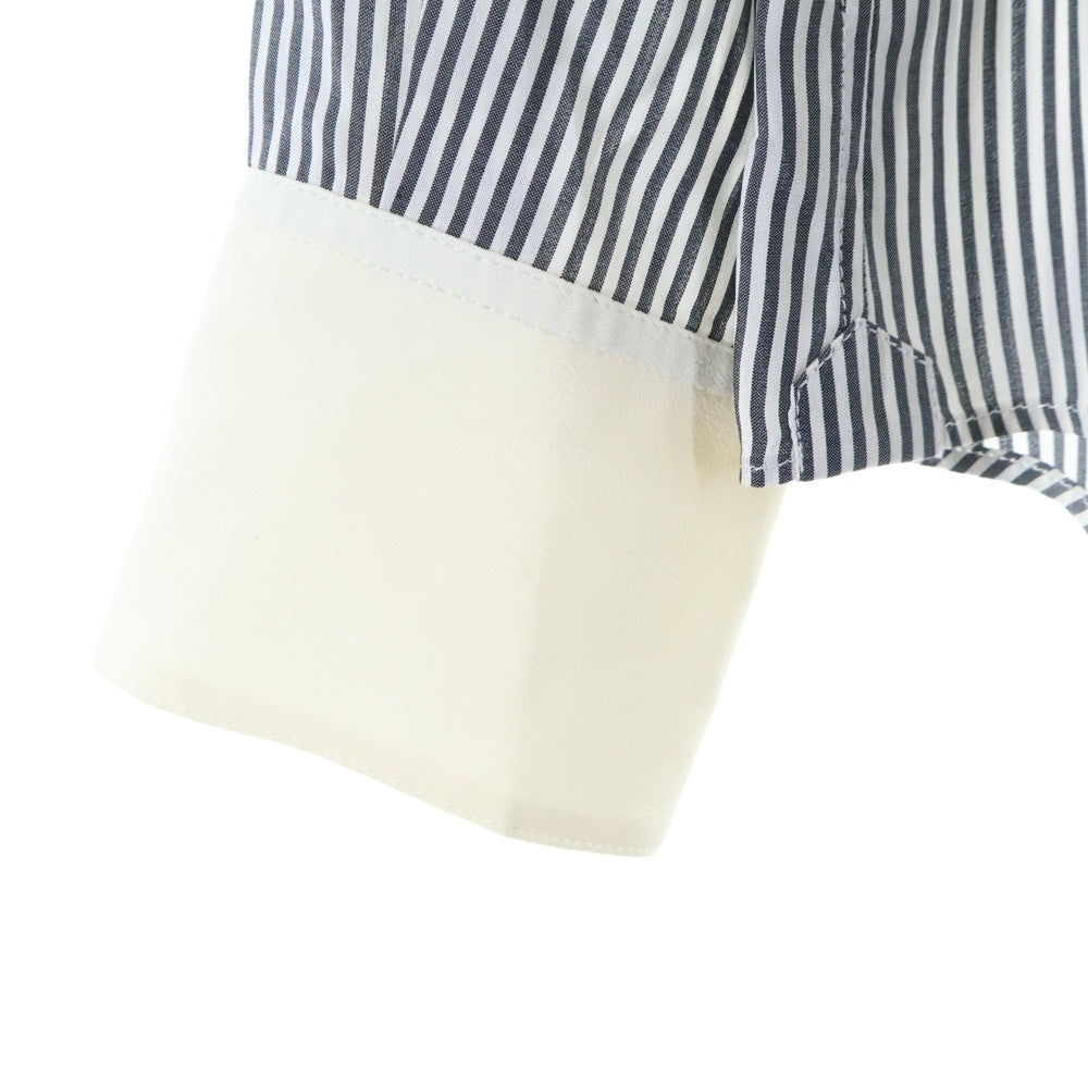 CELINE(セリーヌ) loose shirt in striped silk poplin ストライプ総柄 シルクポプリン ルーズフィット 長袖シャツ ホワイト/グレー 2C259848H