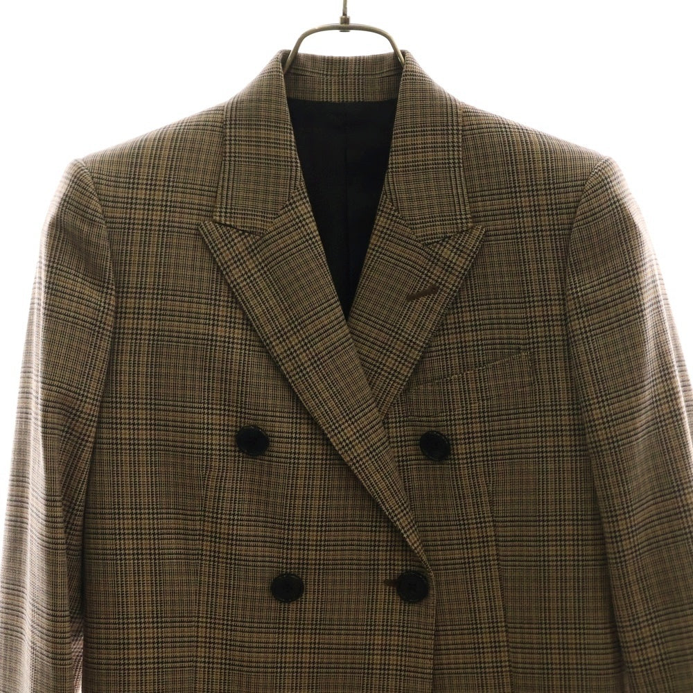 CELINE(セリーヌ) チェック総柄 ダブルブレスト テーラードジャケット ベージュ 2V120915H