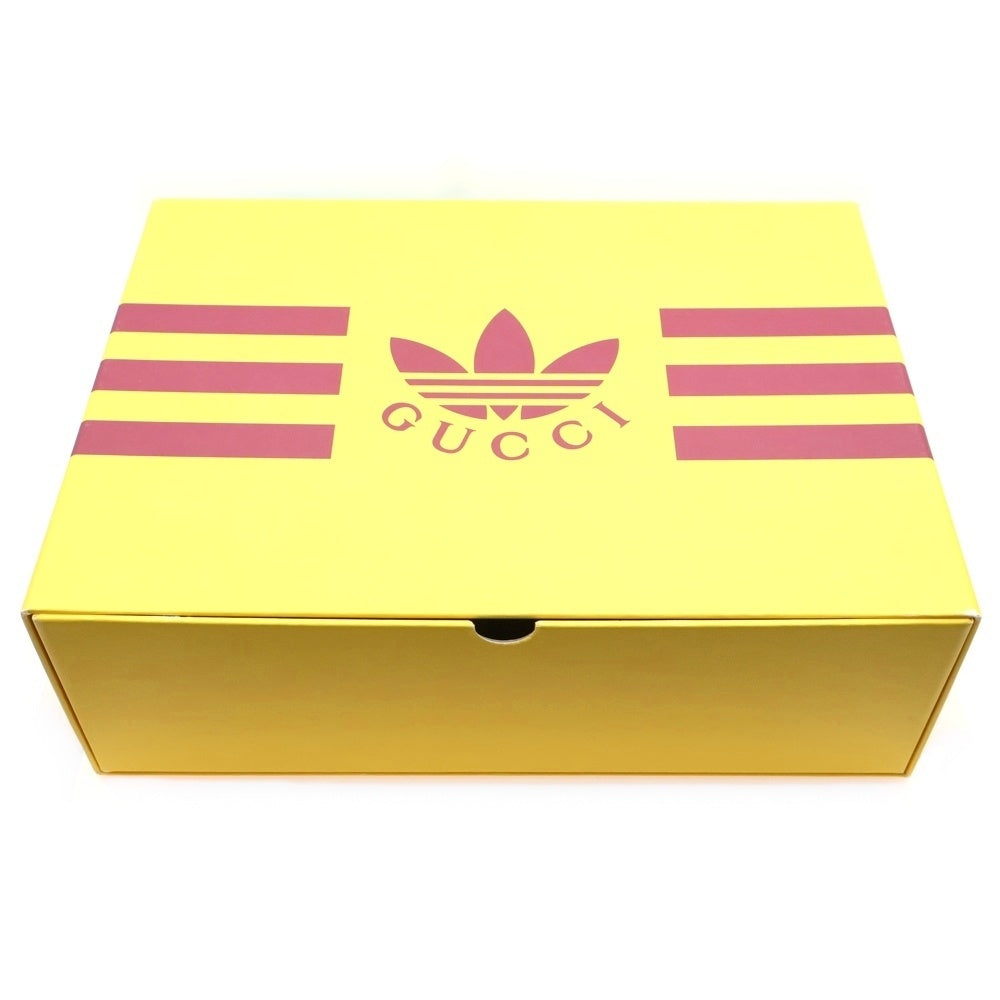 GUCCI(グッチ) ×adidas アディダス トレフォイル エンボスロゴ レザー ウェブライン ショルダーバッグ ゴールド金具 グリーン 727791