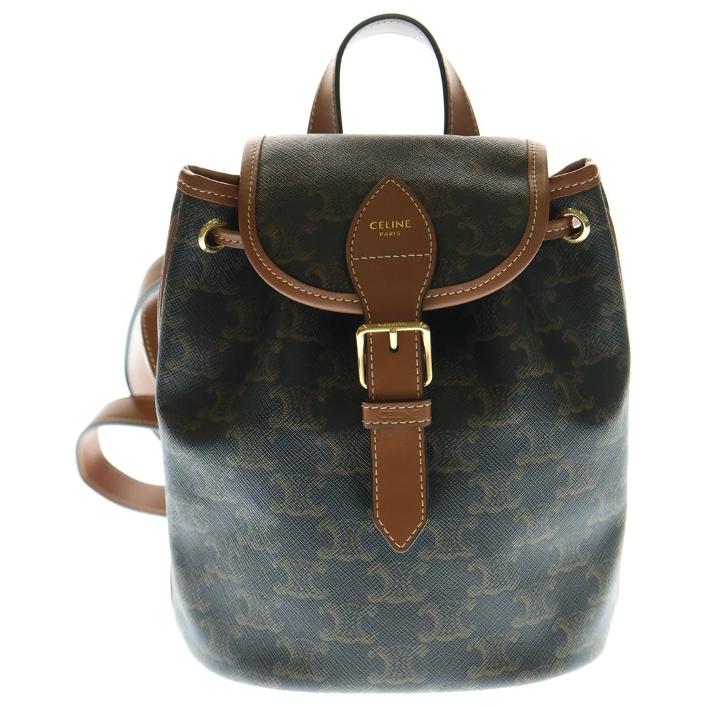 CELINE(セリーヌ) トリオンフファルコ ミニ バックパック リュックサック PVC×レザー ブラウン