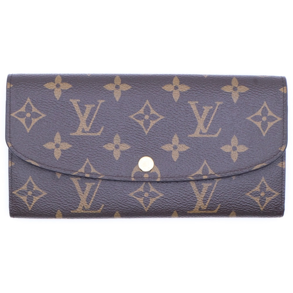 LOUIS VUITTON(ルイヴィトン) ポルトフォイユ エミリー フューシャ モノグラム PVC ロングウォレット 長財布 ゴールド金具 ブラウン M60697