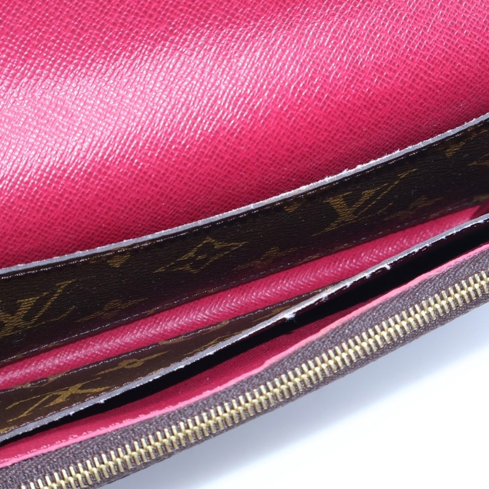 LOUIS VUITTON(ルイヴィトン) ポルトフォイユ エミリー フューシャ モノグラム PVC ロングウォレット 長財布 ゴールド金具 ブラウン M60697